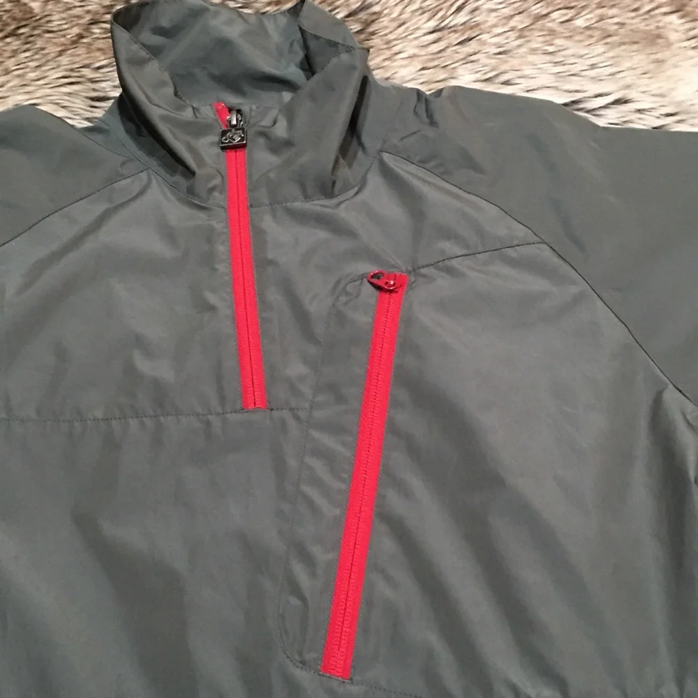 Oakley Packable Quarter Zip Pullover Technical Jacket Gray/Red *Size S*